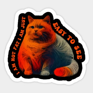 Funny Cat - I’m Not Fat I’m Just Easy To See Sticker